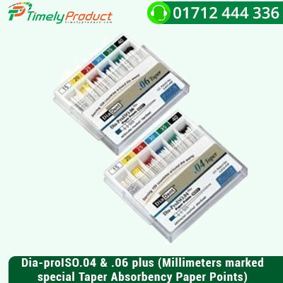 Dia-proISO.04 & .06 plus (Millimeters marked special Taper Absorbency Paper Points)