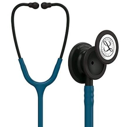3M Littmann Stethoscope Classic – III Monitoring Stethoscope, Black Finish Chestpiece, Stem & headset, Caribbean Blue Tube, 27 inches, 5869