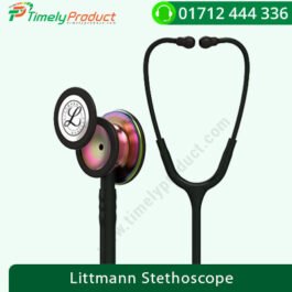 3M Littmann Stethoscope Classic – III Rainbow-Finish Chestpiece, Black Stem and headset, Black Tube, 5870